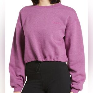NWT BDG URBAN OUTFITTERS Cropped Bubble Hem Sweatshirt Purple Size S